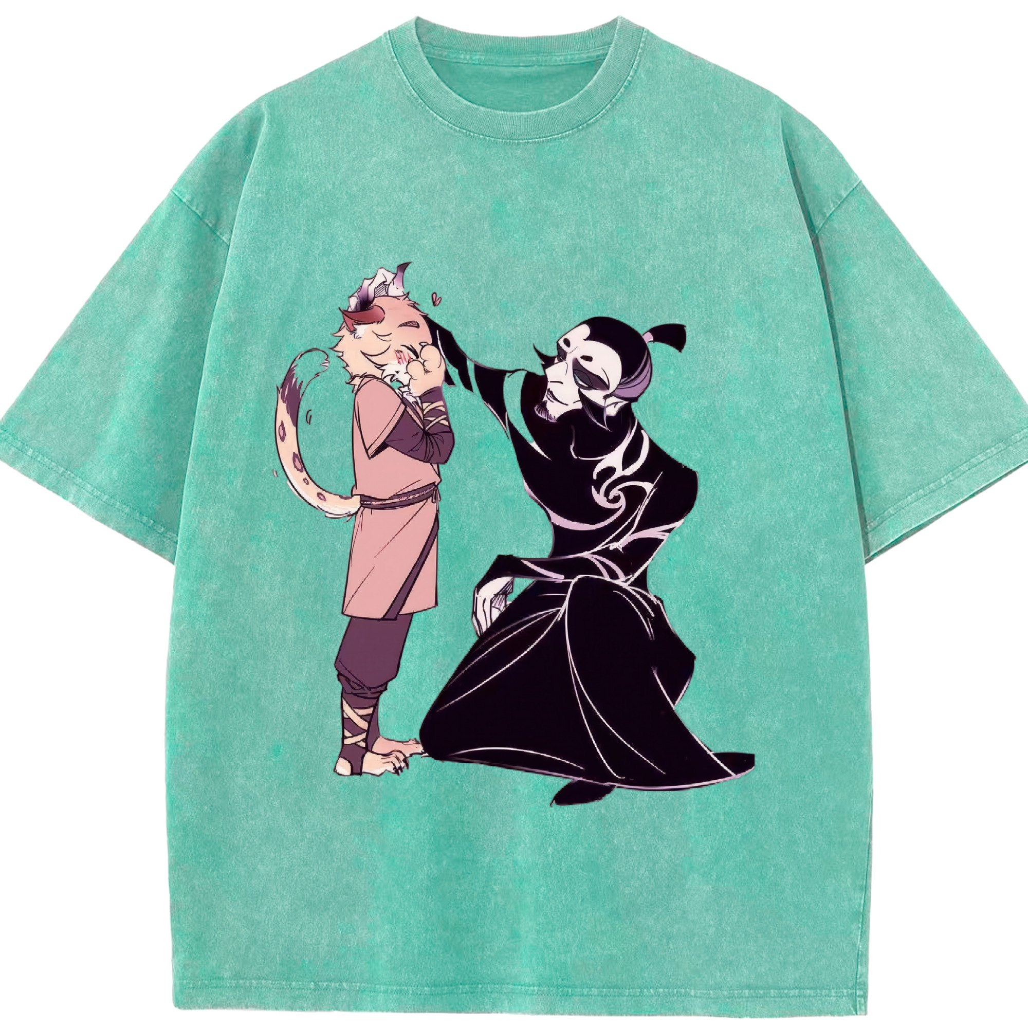（画像用） Ne Zha 2 ナタ 魔童の大暴れ 綿100% ヴィンテージ風 半袖Tシャツ（フロントプリント）